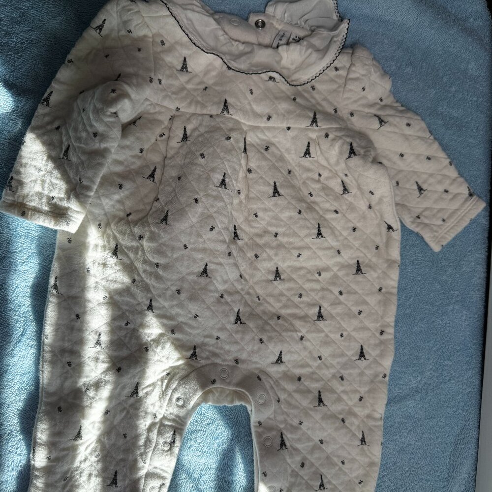Janie and Jack Eiffel Tower Cream Footie Size 3-6 Months